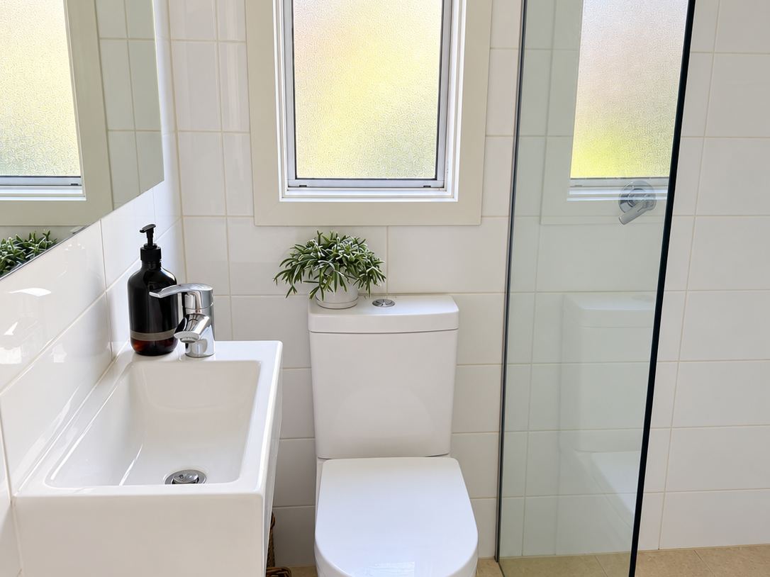 Second bathroom with shower at Sandy Feet Retreat