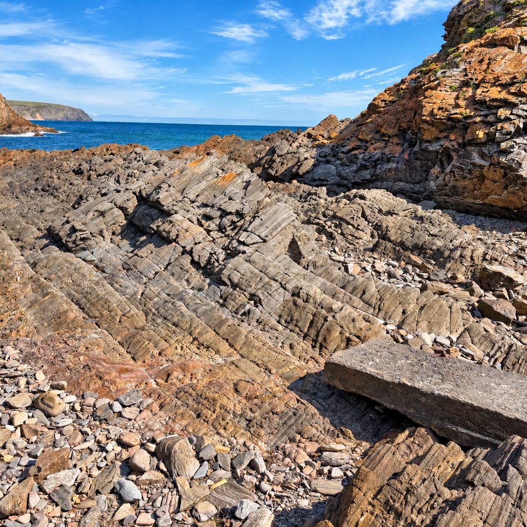 Rock shelf and headland at Second Valley beach